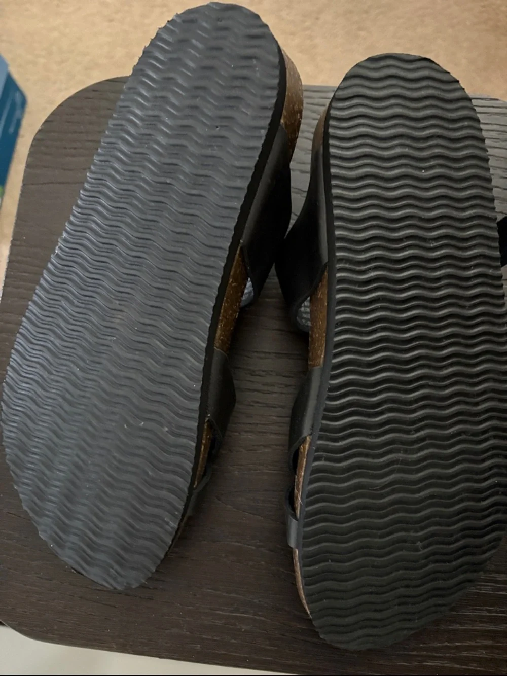 Black Strappy Buckle Sandals - Picture 3 of 4